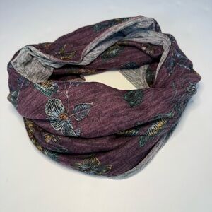 Dana Herbert Infinity Scarf Floral Purple Design Handmade In Portland Bohemian